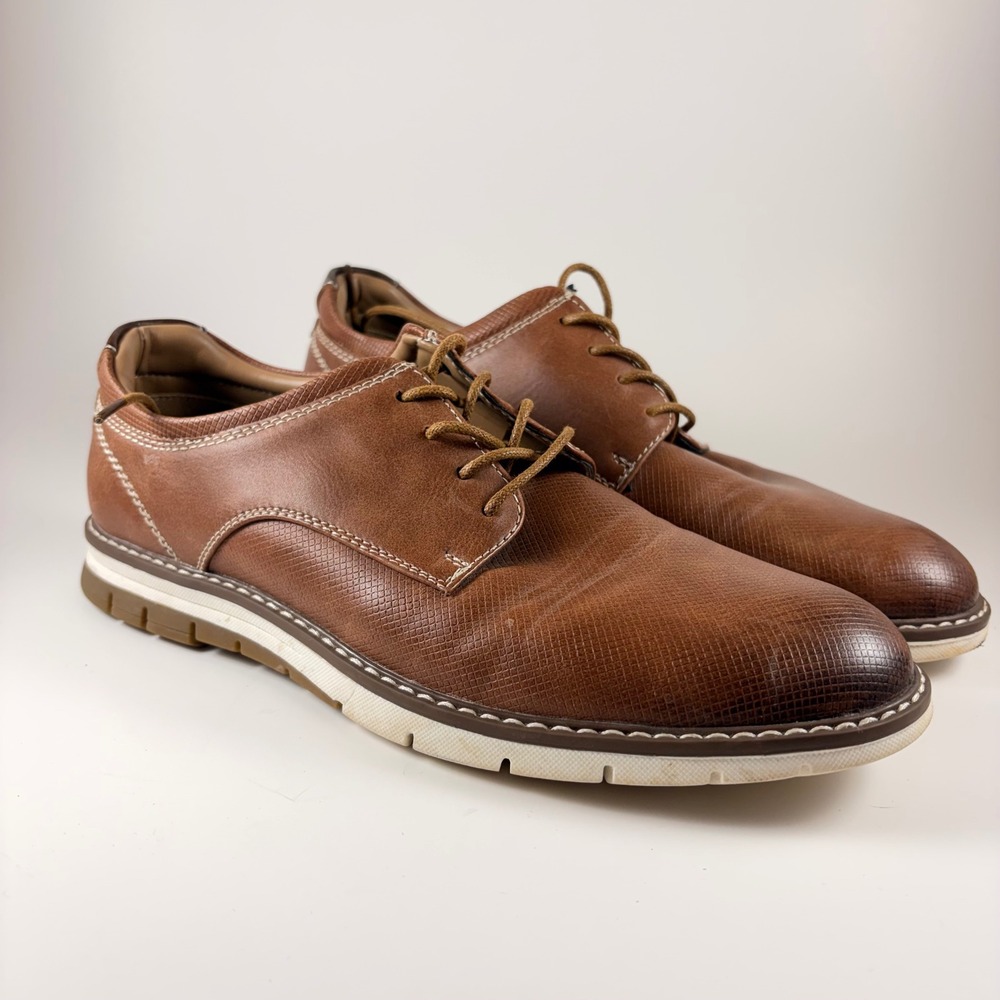 Ashford Hayes Shoes Mens Size 8M Brown Cognac Casual Dress Oxford